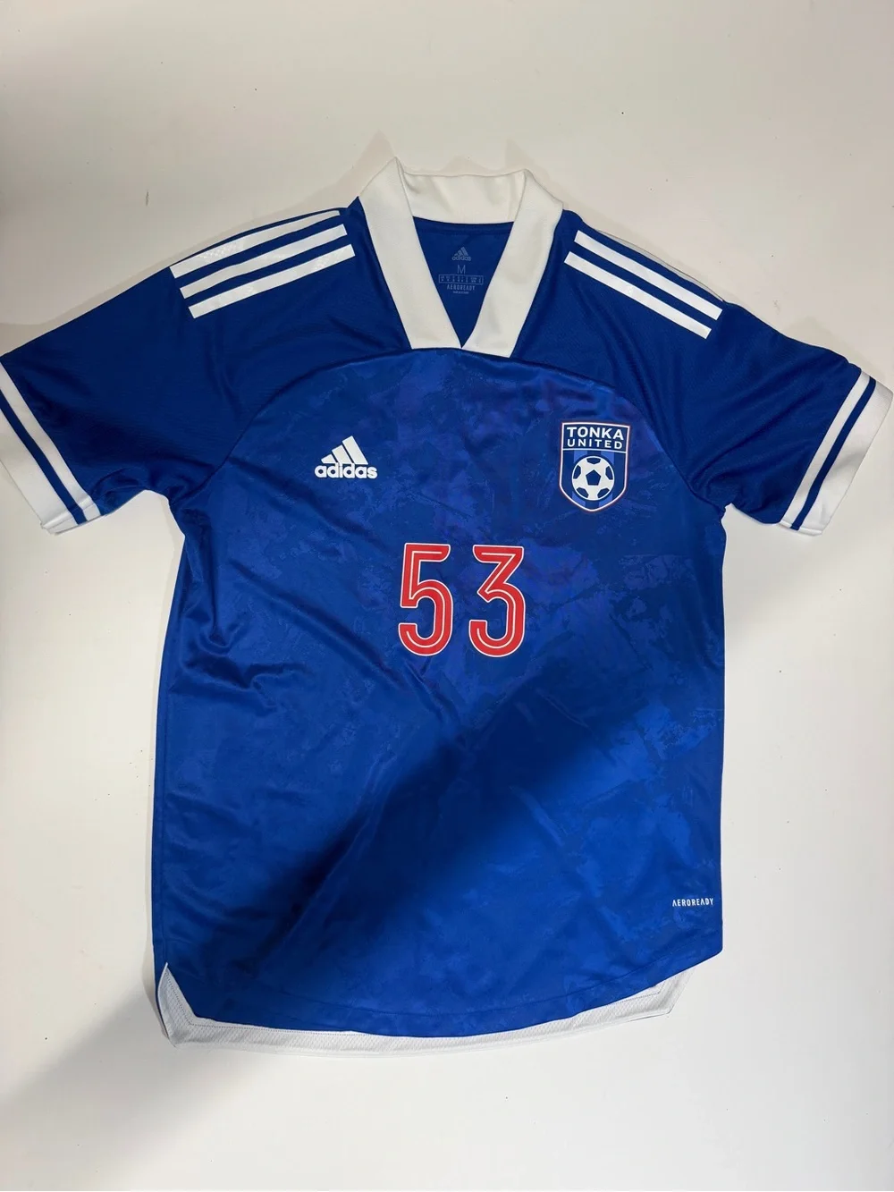 adidas Blue and White Soccer Jersey Insert